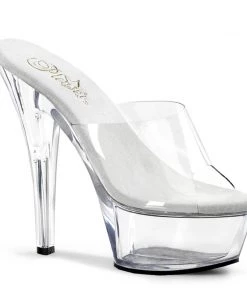 Pleaser Direct Larger Size Shoes Kiss 201 Clear Platform Heels