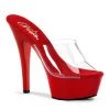 Pleaser Direct Kiss 201 Red And Clear Platforms