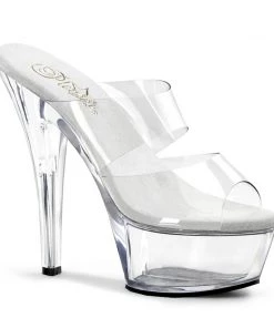 Pleaser Direct Larger Size Shoes Kiss 202 Clear Platform Heels