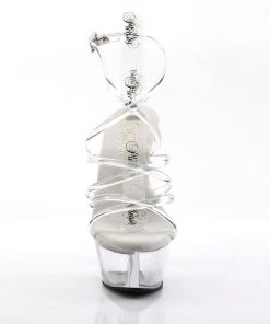 Pleaser Direct Kiss 206 Clear Strappy Platforms Larger Size Shoes