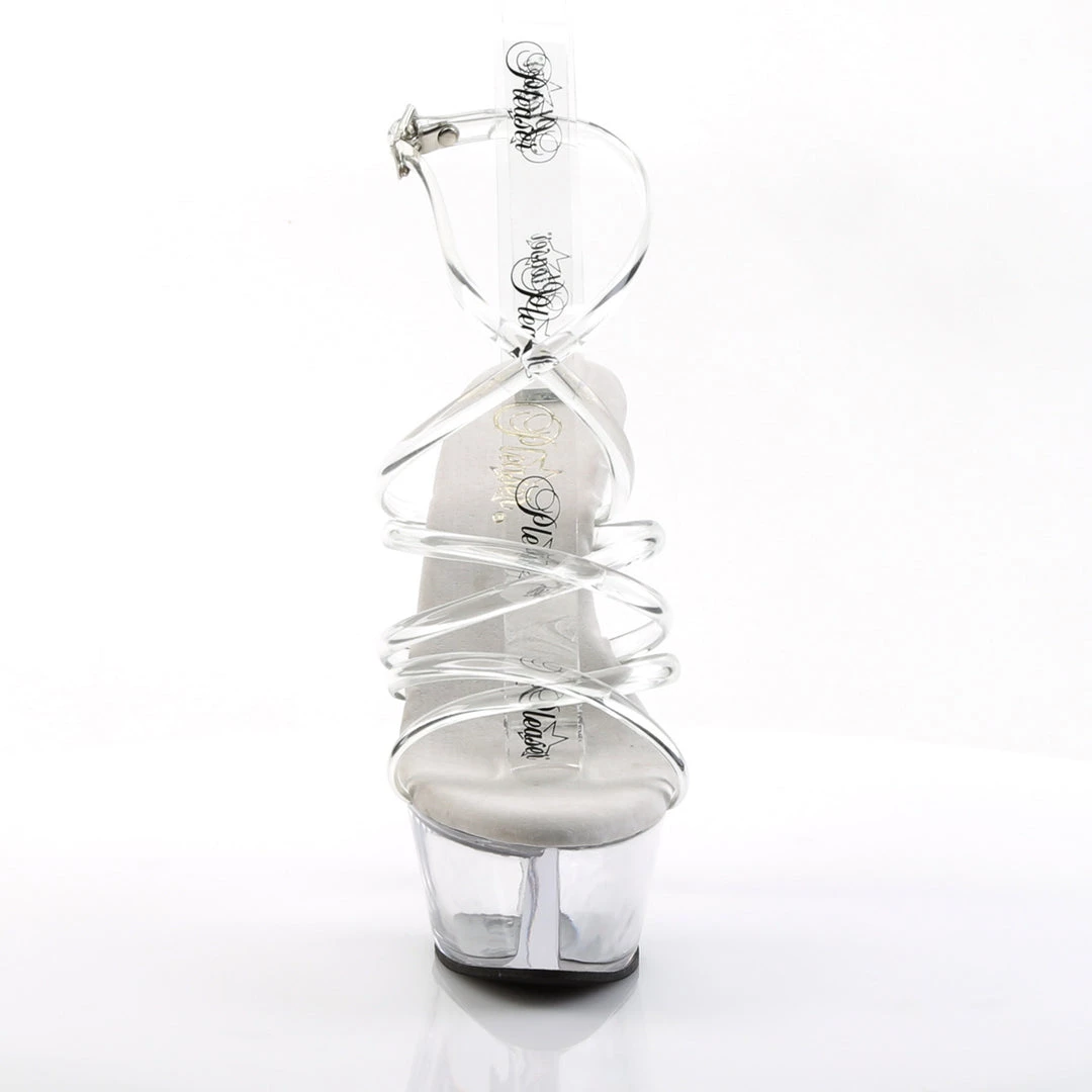 Pleaser Direct Kiss 206 Clear Strappy Platforms Larger Size Shoes 2 Pleaser Direct Kiss 206 Clear Strappy Platforms Larger Size Shoes