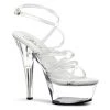 Pleaser Direct Kiss 206 Clear Strappy Platforms Larger Size Shoes
