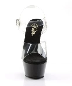 Pleaser Direct Larger Size Shoes Kiss 208 Black And Clear Platforms