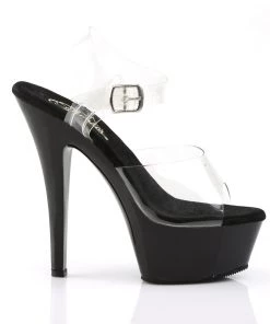 Pleaser Direct Larger Size Shoes Kiss 208 Black And Clear Platforms