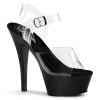 Pleaser Direct Larger Size Shoes Kiss 208 Black And Clear Platforms