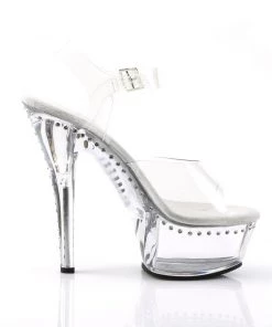 Pleaser Direct Larger Size Shoes Kiss 208LS Clear And Rhinestone Platform Heels 9 Pleaser Direct Larger Size Shoes Kiss 208LS Clear And Rhinestone Platform Heels