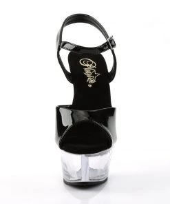 Pleaser Direct Kiss 209 Black And Clear Platform Heels Larger Size Shoes