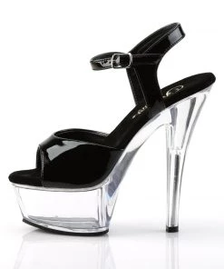 Pleaser Direct Kiss 209 Black And Clear Platform Heels Larger Size Shoes