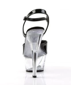 Pleaser Direct Kiss 209 Black And Clear Platform Heels Larger Size Shoes