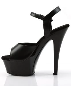 Pleaser Direct Larger Size Shoes Kiss 209 Black Leather Platform Heels