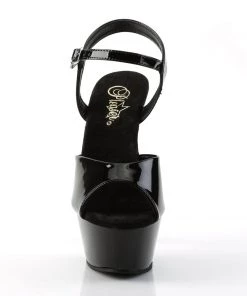 Pleaser Direct Kiss 209 Black Patent Platform Heels Larger Size Shoes
