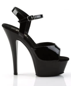 Pleaser Direct Kiss 209 Black Patent Platform Heels Larger Size Shoes