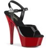 Pleaser Direct Kiss 209 Black Patent And Red Platforms Larger Size Shoes
