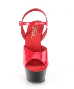 Pleaser Direct Kiss 209 Red Patent And Black Platforms Larger Size Shoes
