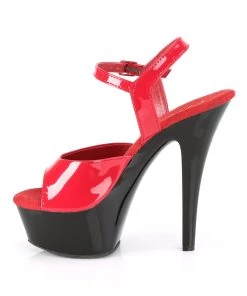 Pleaser Direct Kiss 209 Red Patent And Black Platforms Larger Size Shoes