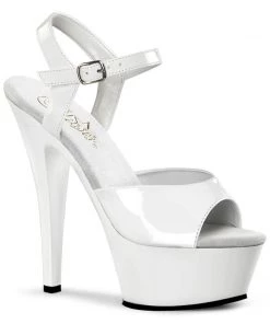 Pleaser Direct Larger Size Shoes Kiss 209 White Platform Heels
