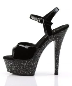 Pleaser Direct Kiss 209MG Black Glitter Platform Heels Larger Size Shoes