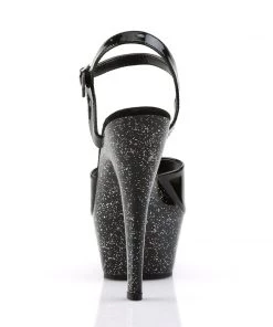 Pleaser Direct Kiss 209MG Black Glitter Platform Heels Larger Size Shoes