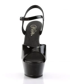 Pleaser Direct Kiss 209 Black Vegan Leather Platform Heels