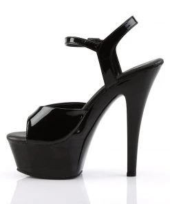 Pleaser Direct Kiss 209 Black Vegan Leather Platform Heels