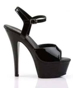 Pleaser Direct Kiss 209 Black Vegan Leather Platform Heels