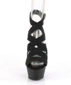 Pleaser Larger Size Shoes KISS 241 Black Vegan 6" - 6 1/2" Heel