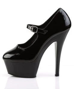 Pleaser Direct Kiss 280 Black Patent Mary Jane Platform Heels