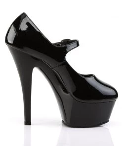 Pleaser Direct Kiss 280 Black Patent Mary Jane Platform Heels