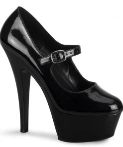 Pleaser Direct Kiss 280 Black Patent Mary Jane Platform Heels