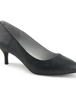 Pleaser Direct Larger Size Shoes Kitten 01 Black Matte Heels