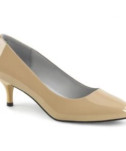 Pleaser Direct Kitten 01 Nude Patent Heels Larger Size Shoes