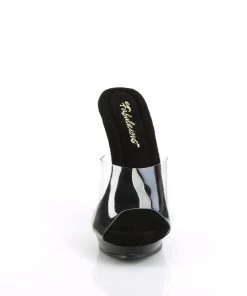 Pleaser Direct Lip 101 Black And Clear Sandals