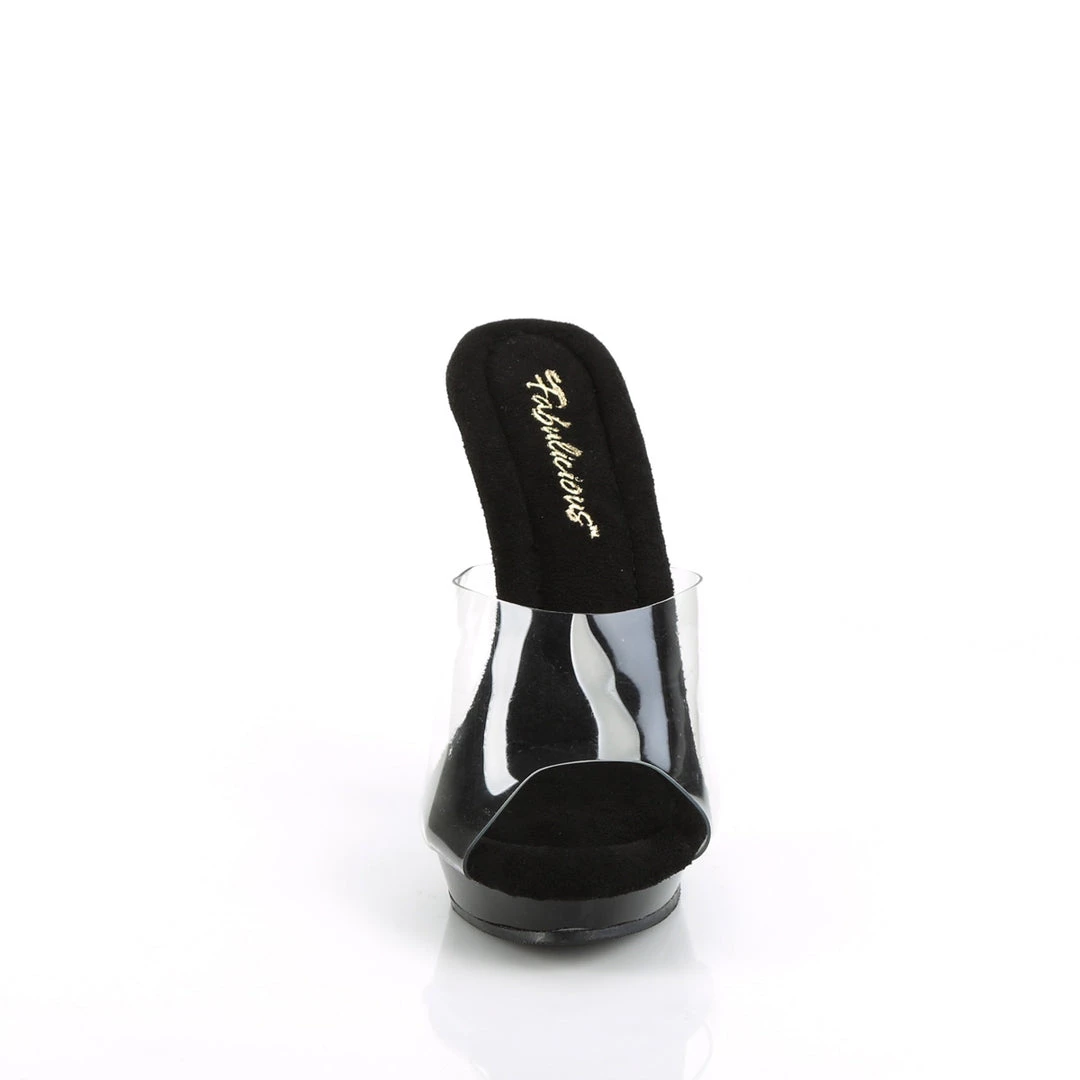 Pleaser Direct Lip 101 Black And Clear Sandals 2 Pleaser Direct Lip 101 Black And Clear Sandals