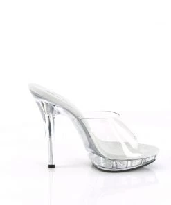 Pleaser Direct Lip 101 Clear And Silver Glitter Sandals Larger Size Shoes 9 Pleaser Direct Lip 101 Clear And Silver Glitter Sandals Larger Size Shoes