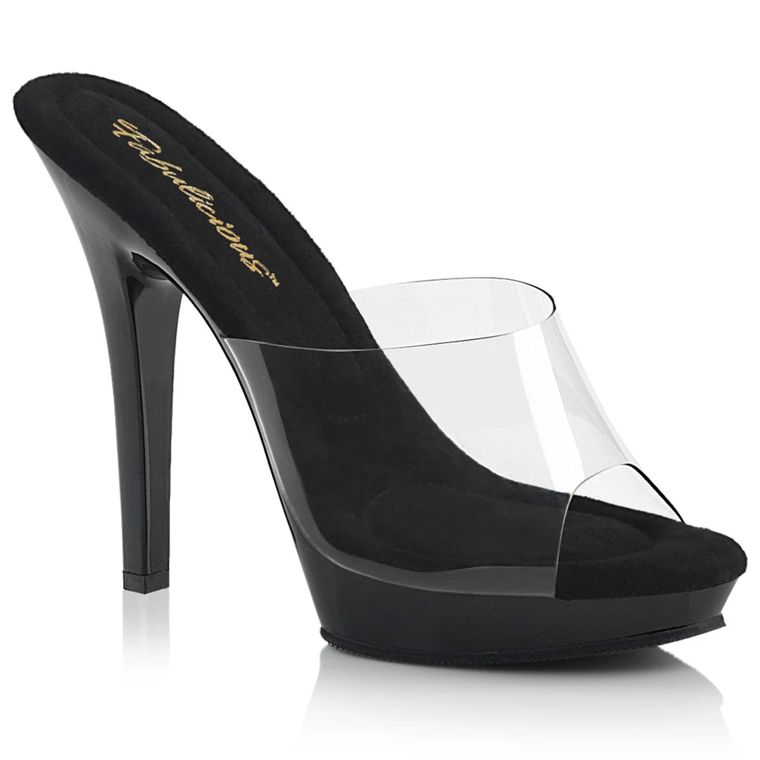 Pleaser Direct Lip 101 Black And Clear Sandals 1 Pleaser Direct Lip 101 Black And Clear Sandals