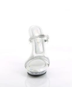 Pleaser Direct Larger Size Shoes Lip 102-2 Double Strap Clear Sandals