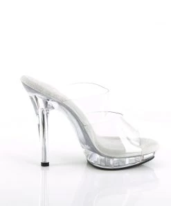 Pleaser Direct Lip 102 Double Strap Clear Sandals Larger Size Shoes 9 Pleaser Direct Lip 102 Double Strap Clear Sandals Larger Size Shoes
