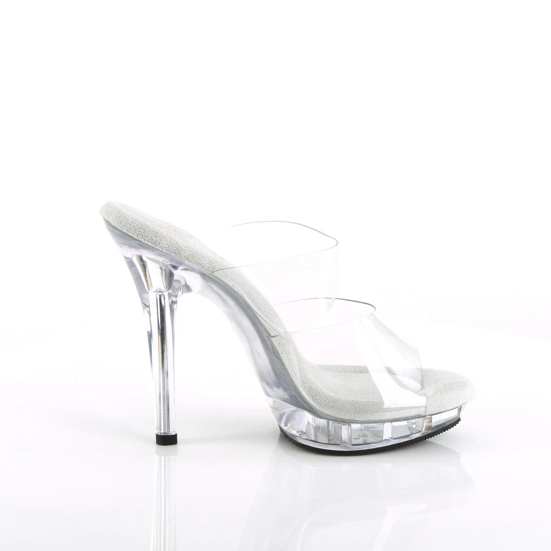 Pleaser Direct Lip 102 Double Strap Clear Sandals Larger Size Shoes 5 Pleaser Direct Lip 102 Double Strap Clear Sandals Larger Size Shoes