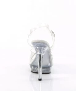 Pleaser Direct Lip 108R Clear Sandals With Crystals