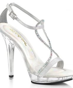 Pleaser Direct Lip 156 Silver Sandals
