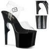 Pleaser Direct Platform Shoes Lovethorn 708CRS Black And Silver Rhinestones Platforms