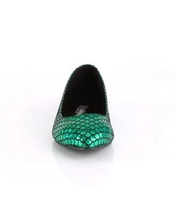 Pleaser Direct Mermaid 21 Green Scaled Flats Flats Shoes
