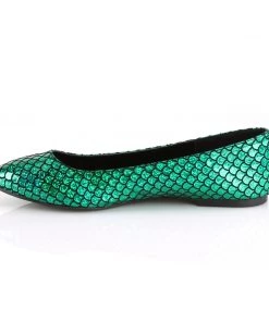 Pleaser Direct Mermaid 21 Green Scaled Flats Flats Shoes