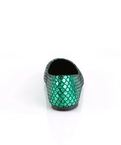 Pleaser Direct Mermaid 21 Green Scaled Flats Flats Shoes
