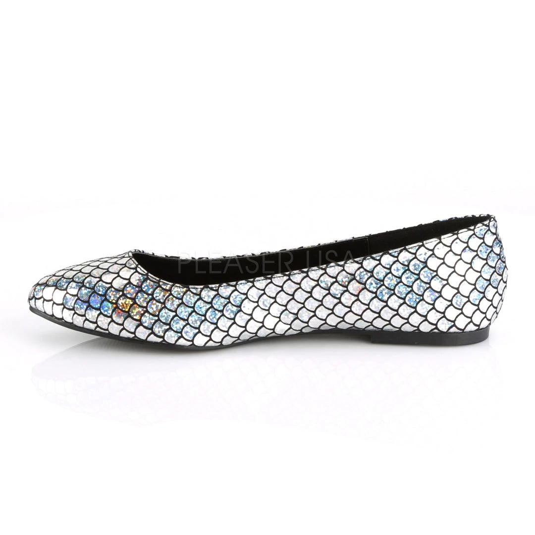 Pleaser Direct Mermaid 21 Silver Scaled Flats Flats Shoes 3 Pleaser Direct Mermaid 21 Silver Scaled Flats Flats Shoes