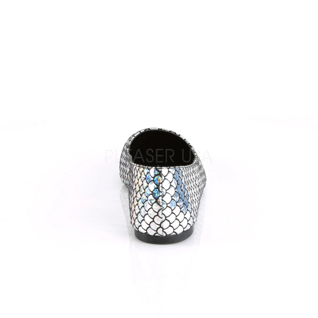 Pleaser Direct Mermaid 21 Silver Scaled Flats Flats Shoes 4 Pleaser Direct Mermaid 21 Silver Scaled Flats Flats Shoes
