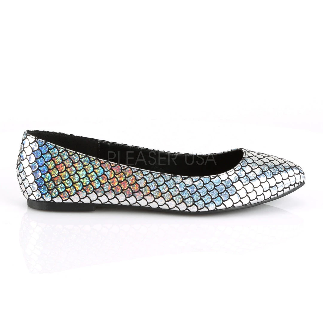 Pleaser Direct Mermaid 21 Silver Scaled Flats Flats Shoes 5 Pleaser Direct Mermaid 21 Silver Scaled Flats Flats Shoes