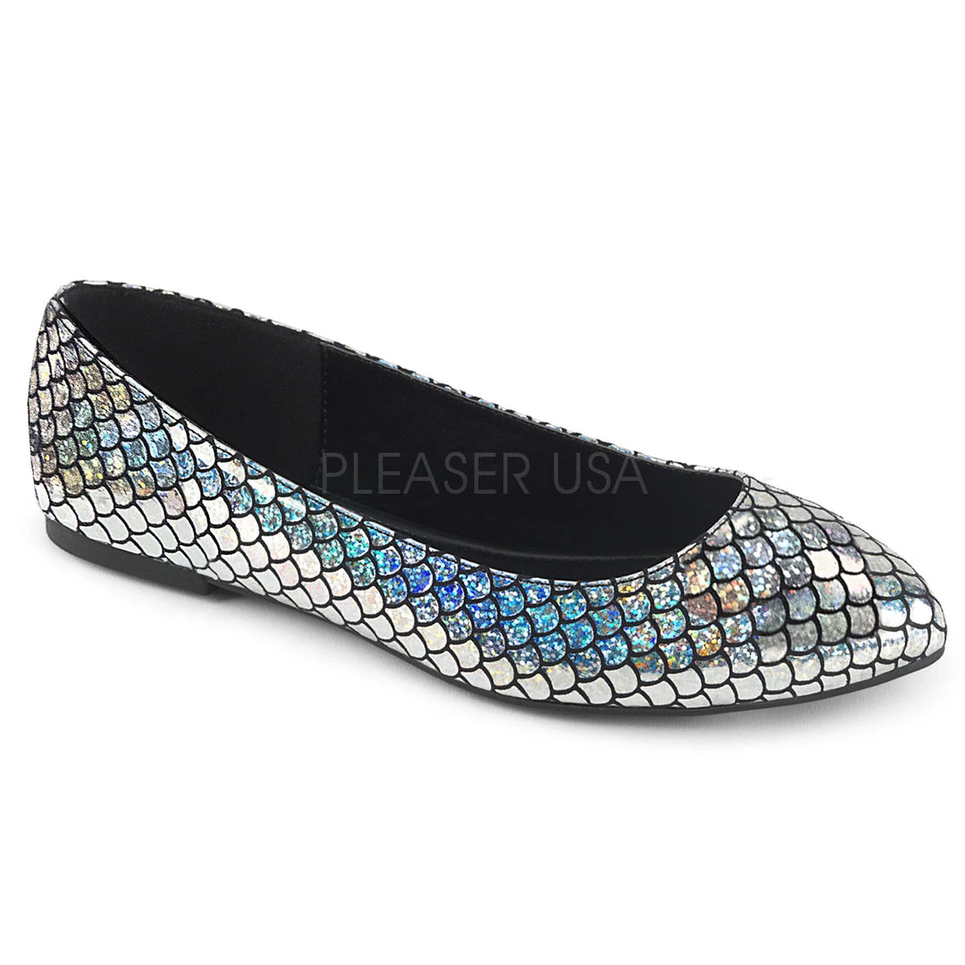 Pleaser Direct Mermaid 21 Silver Scaled Flats Flats Shoes 1 Pleaser Direct Mermaid 21 Silver Scaled Flats Flats Shoes