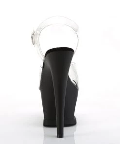 Pleaser Direct Platform Shoes Moon 708 Black & Clear Platform Heels 8 Pleaser Direct Platform Shoes Moon 708 Black & Clear Platform Heels