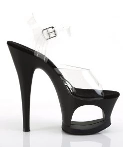 Pleaser Direct Platform Shoes Moon 708 Black & Clear Platform Heels 9 Pleaser Direct Platform Shoes Moon 708 Black & Clear Platform Heels